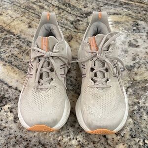 Women's Athletic Sneakers in Cream and Orange